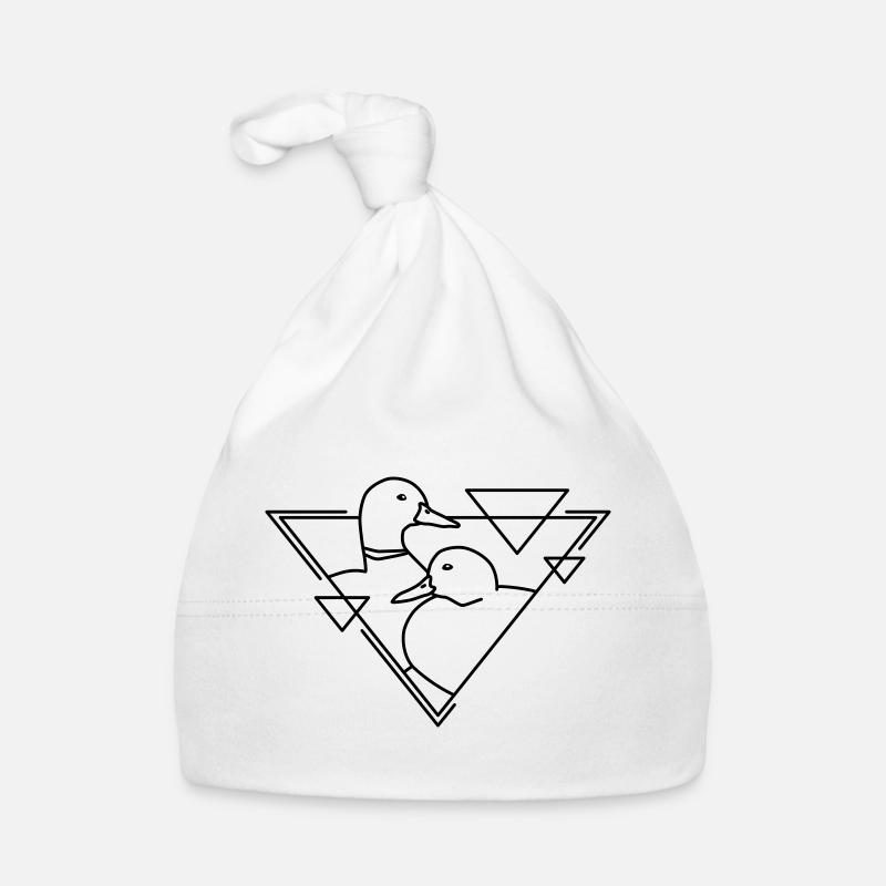 Two ducks in geometric design Organic Baby Cap