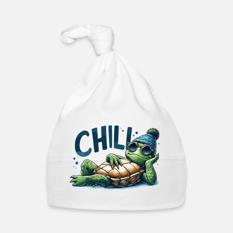Chillkröte Schildkröte cool chillen Geschenk Baby Bio-Mütze