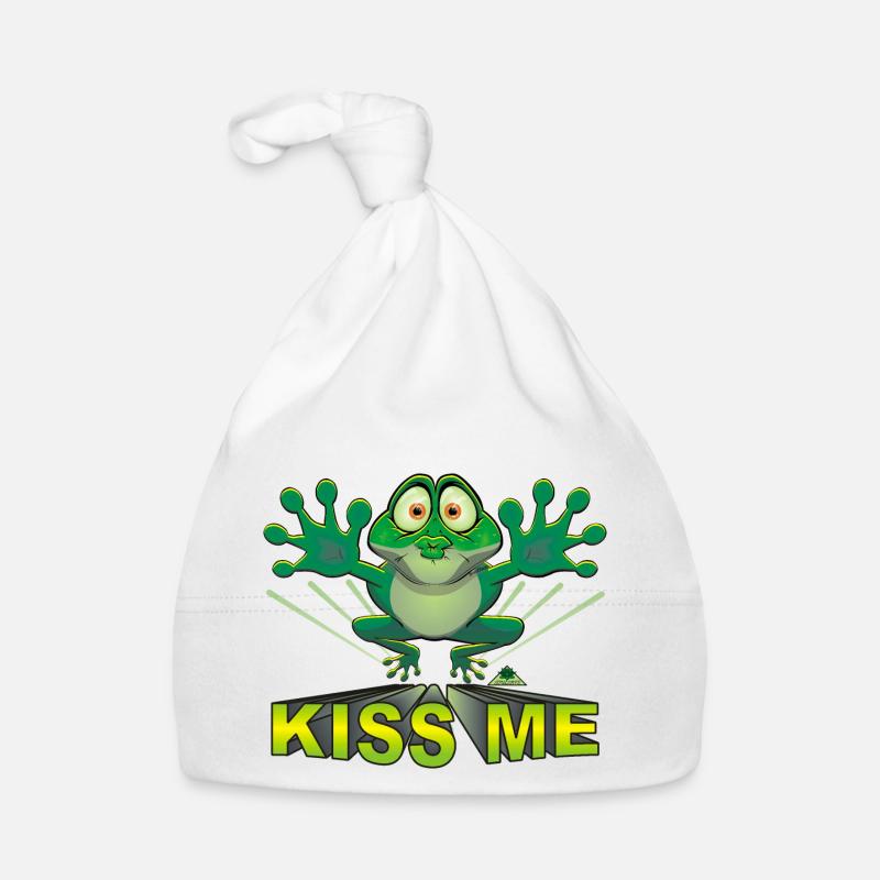 Embrasse-moi crapaud - Bonnet bio Bébé - blanc