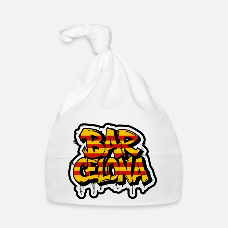 Barcelona-Design im Graffiti-Stil mit Katalonien- Baby Bio-Mütze