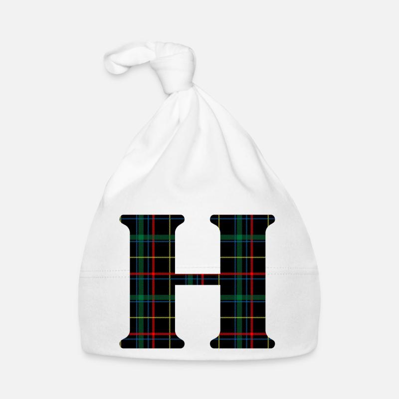 Monogramme h tartan écossais Bonnet bio Bébé