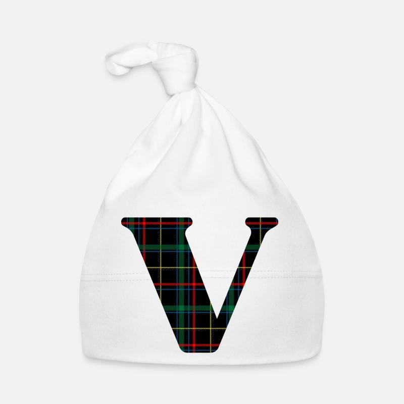 Monogramme v tartan écossais Bonnet bio Bébé