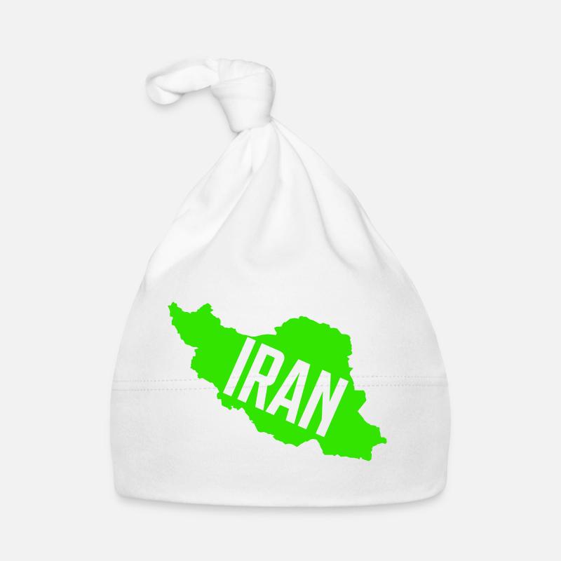 Iran Map Neon Font Organic Baby Cap