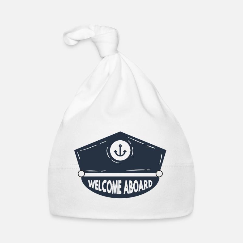 Nautic Design Willkommen an Bord Anchor Patch Cap Marineblau Baby Bio-Mütze