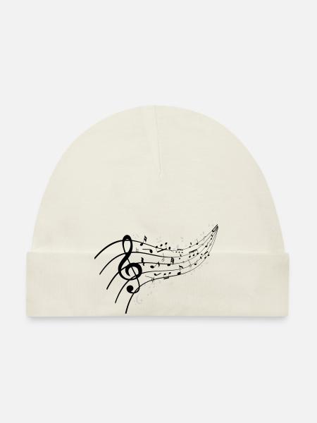 Black night with music knot - Organic Baby Cap - white - Front