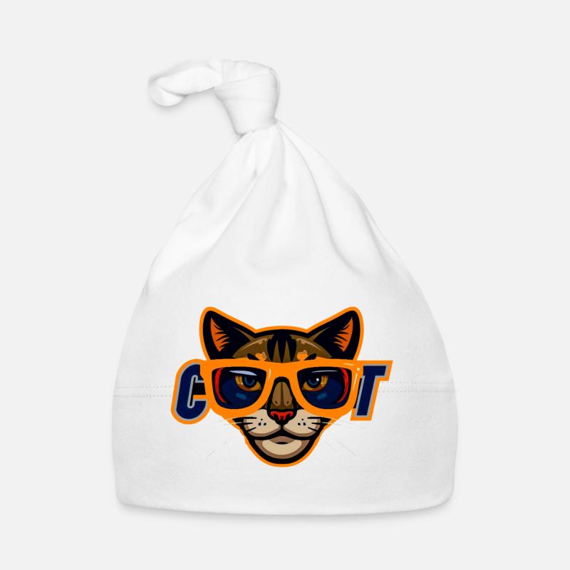 Cat with orange sunglasses Organic Baby Cap