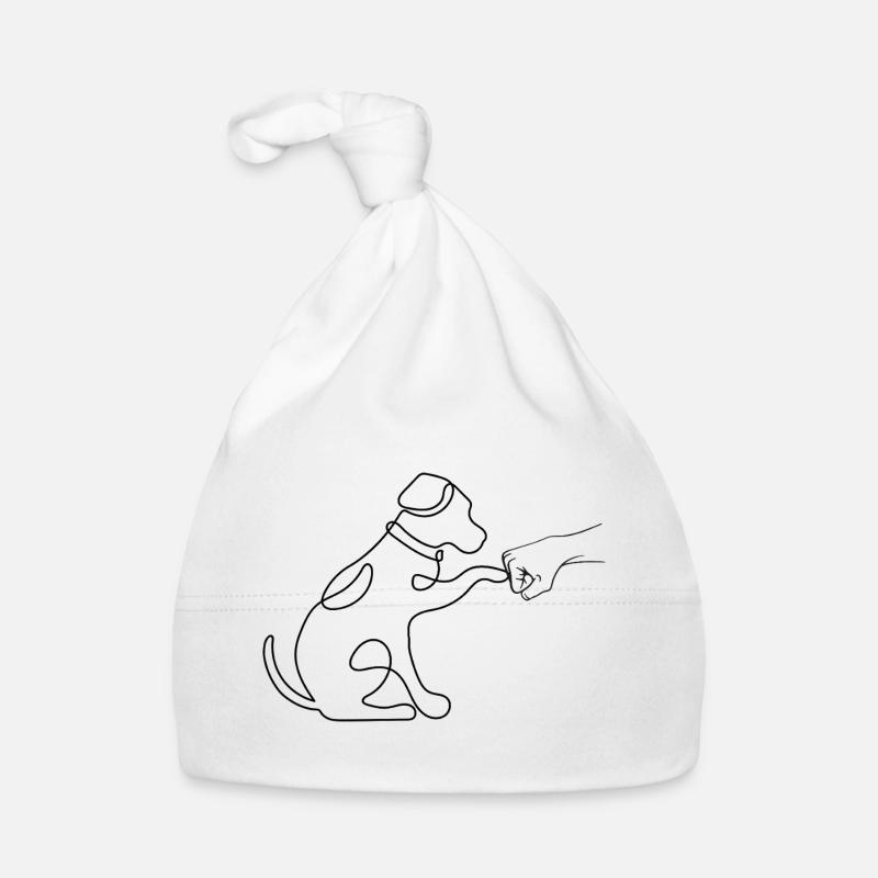 Main pointe chien silhouette minimaliste Bonnet bio Bébé