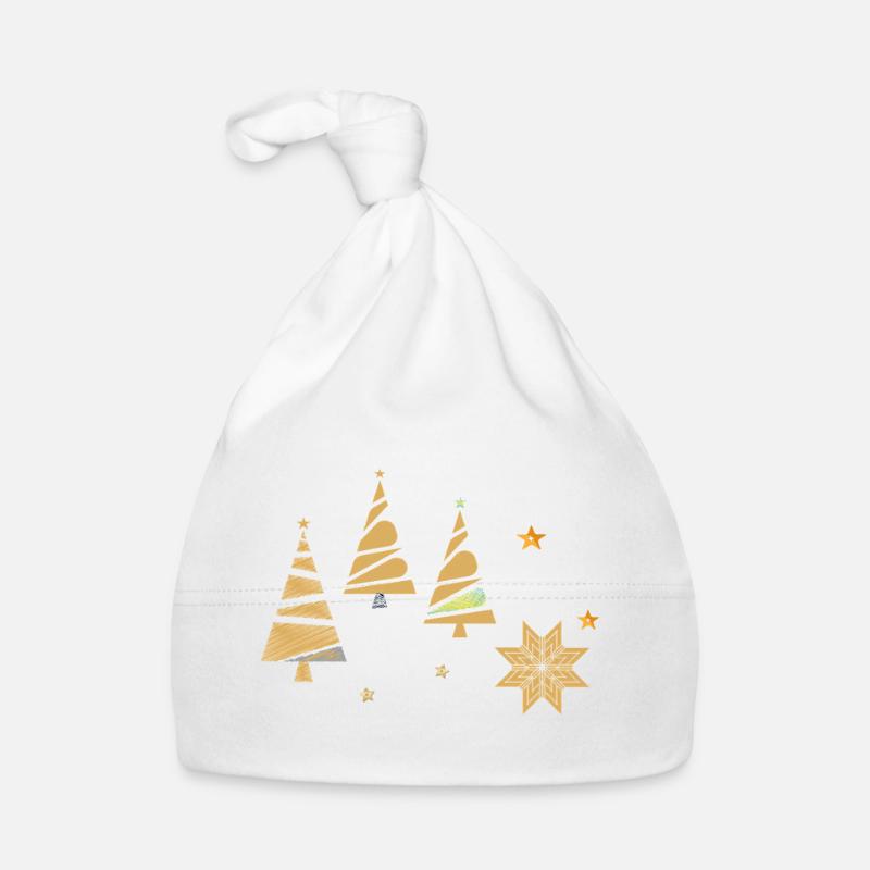 Sapins de Noël dorés Bonnet bio Bébé