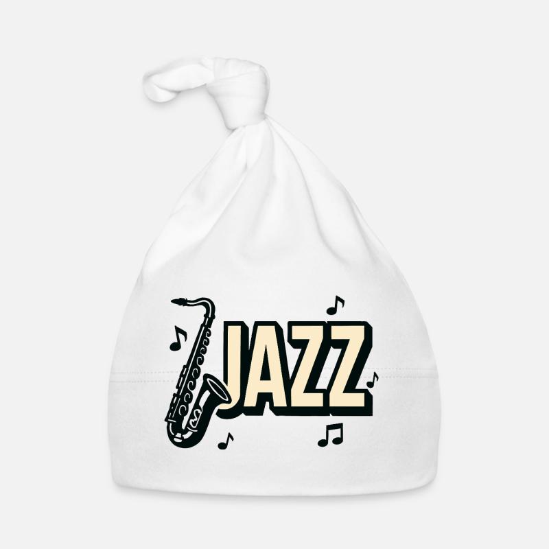 Typografie, Jazz, Saxophon, Musiknoten Baby Bio-Mütze