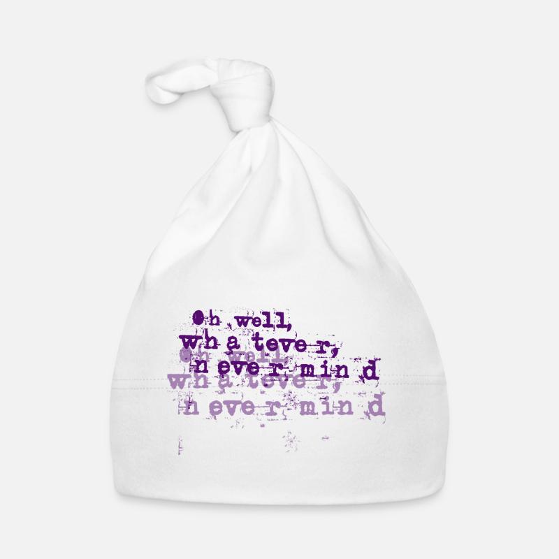 Purple Grunge Typographic Burst - nevermind Organic Baby Cap