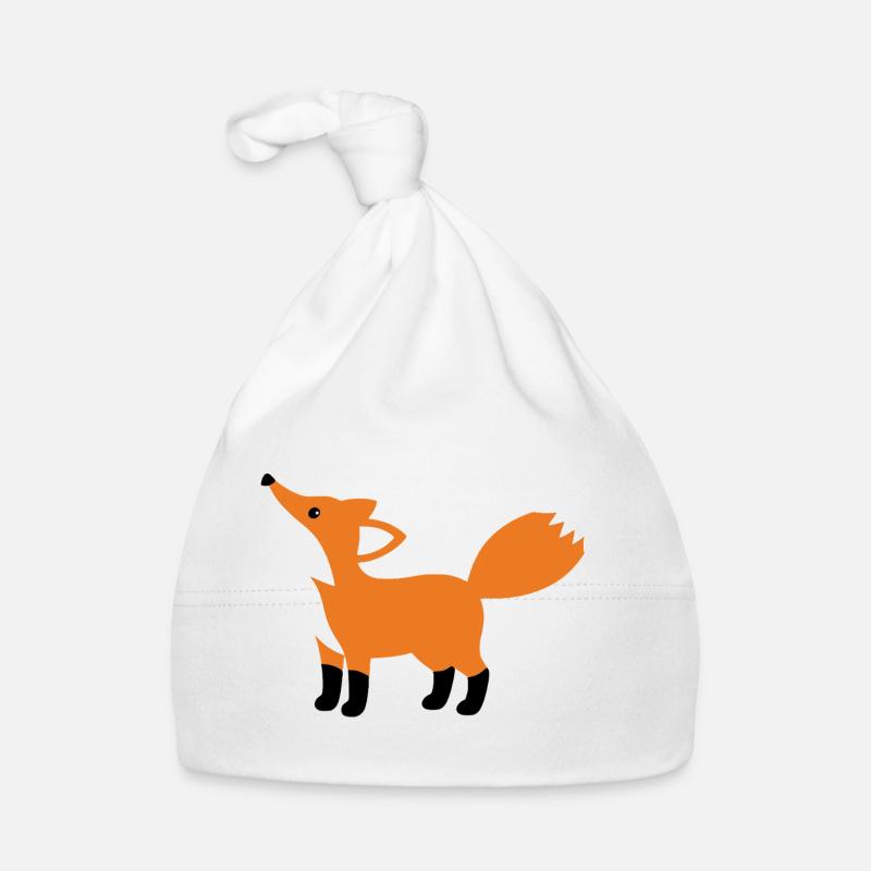 Süßer neugieriger Fuchs minimalistischen Stil Baby Bio-Mütze