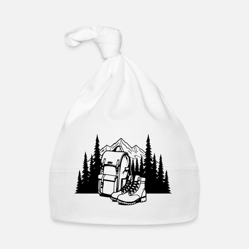 Absolute black, where it all begins - Organic Baby Cap - white