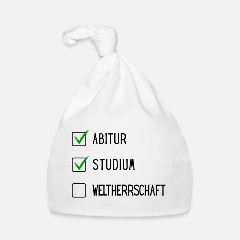 Studium Checkliste (ABI, Studium, Weltherschaft) Baby Bio-Mütze