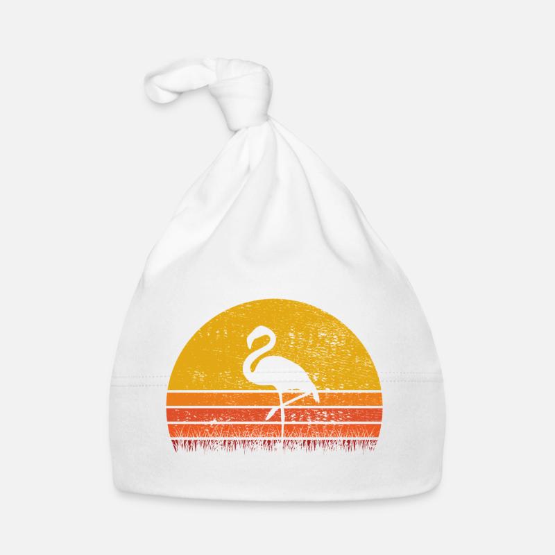 Flamant rose au coucher du soleil Bonnet bio Bébé