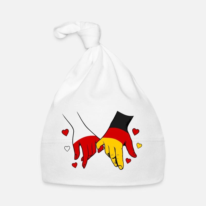 Pologne, Allemagne : drapeau main Bonnet bio Bébé