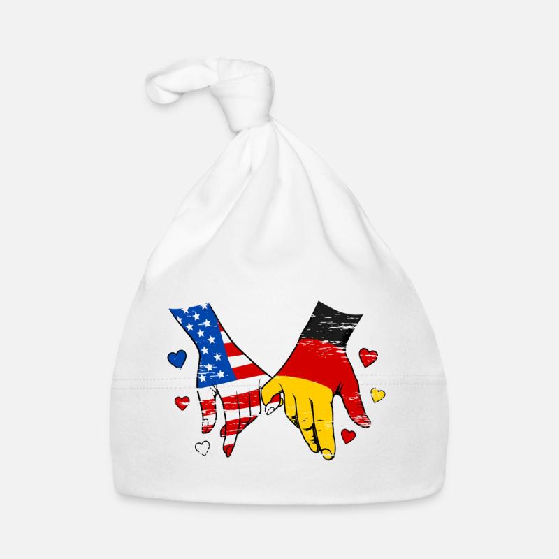 Drapeaux américains-allemands Tenue de main utilisée Bonnet bio Bébé