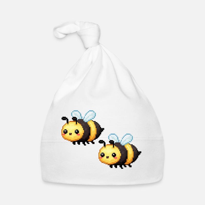 Pixel Bees Duo Organic Baby Cap