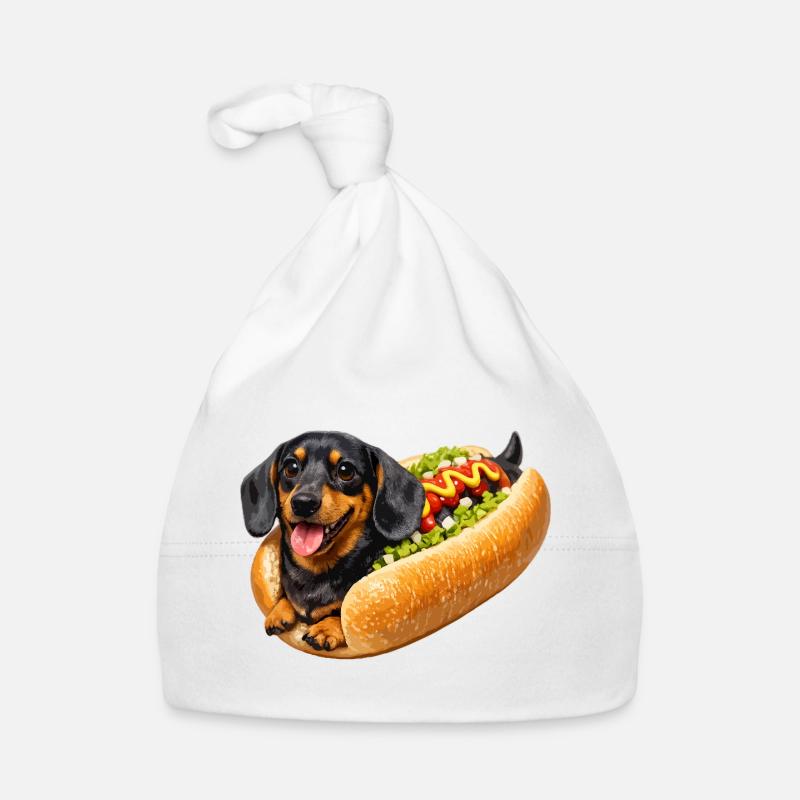 Teckel en hot-dog Bonnet bio Bébé