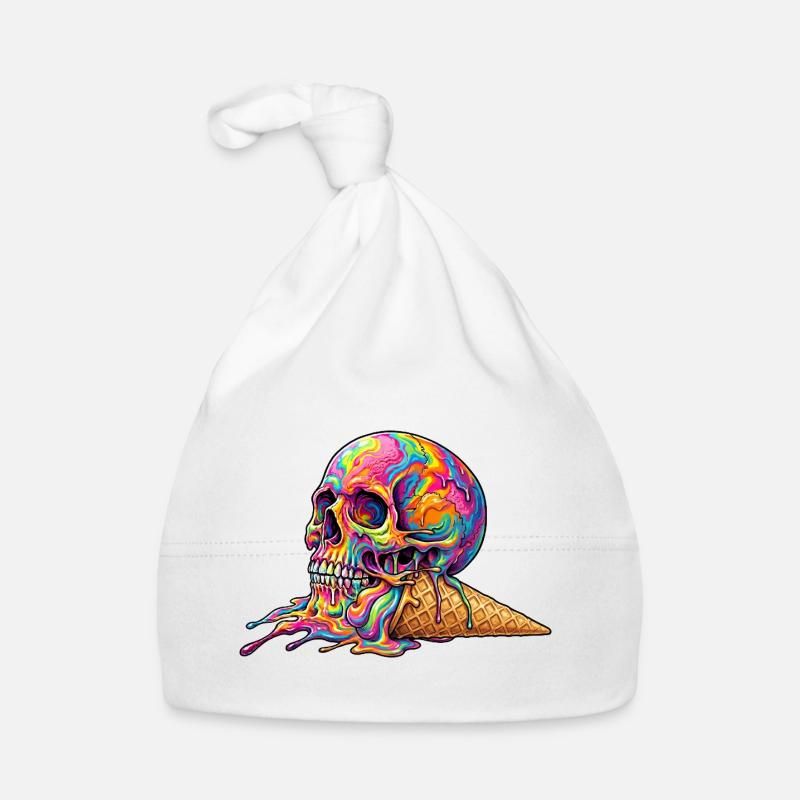 Cream Skull Baby Bio-Mütze
