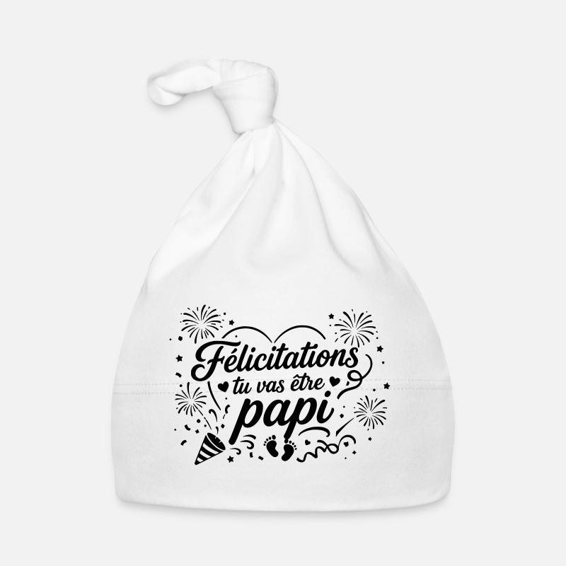 Félicitations tu vas être papi Bonnet bio Bébé
