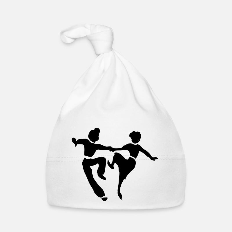 On y danse Rock&Roll rétro - Bonnet bio Bébé - blanc