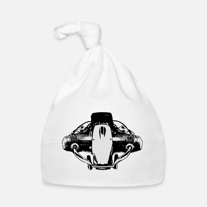 2 Ventil Boxermotor - Baby Bio-Mütze - Weiß