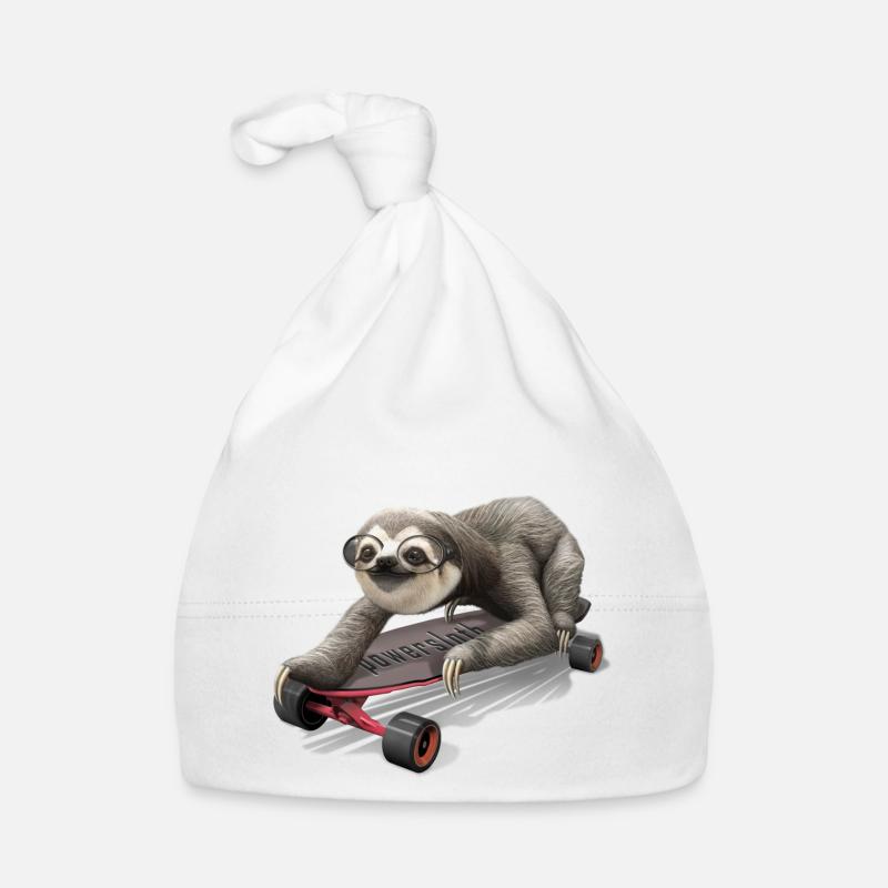 SLOTH SUR LE SKATEBOARD Bonnet bio Bébé