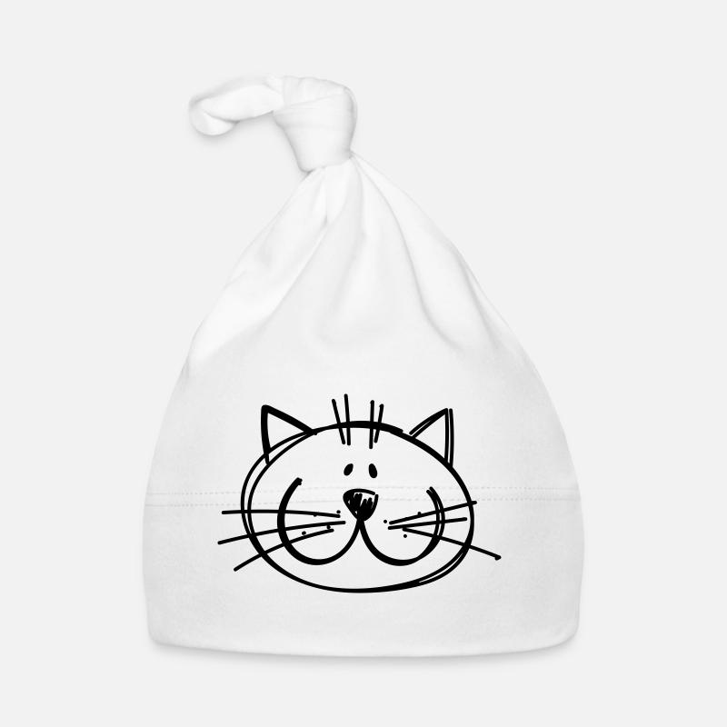 Katzen Zeichnung Baby Bio-Mütze