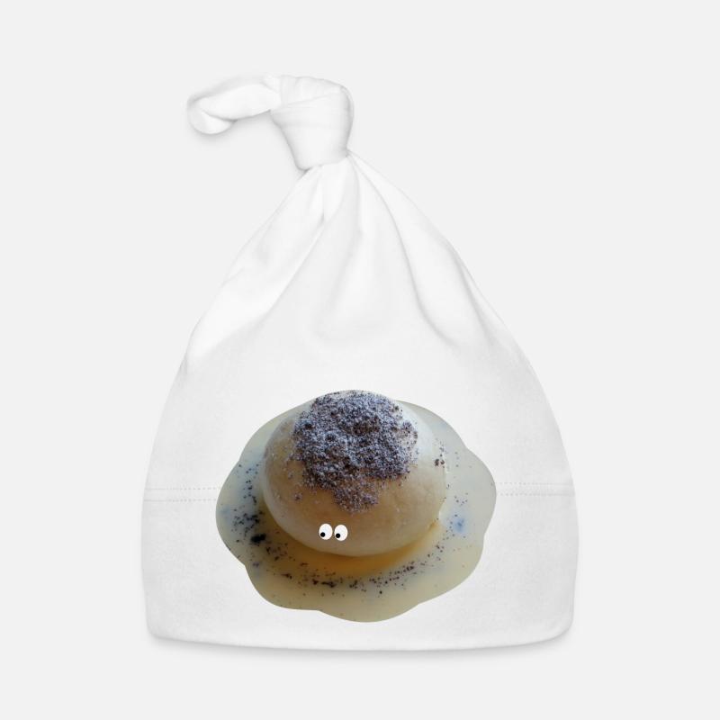 Des boulettes de germes avec des yeux - Bonnet bio Bébé - blanc