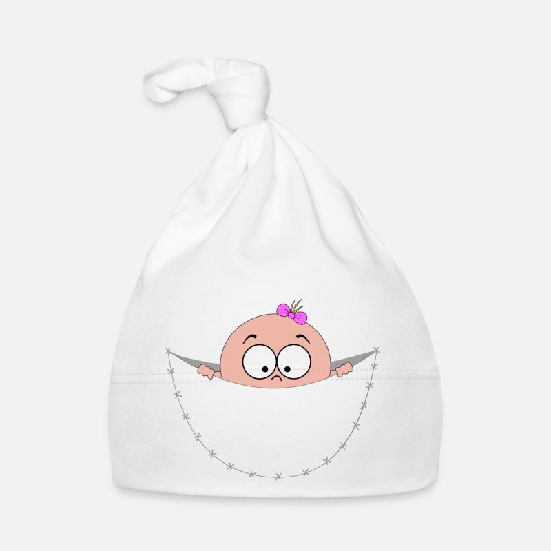 regard ventre poche sac bébé grossesse - Bonnet bio Bébé - blanc