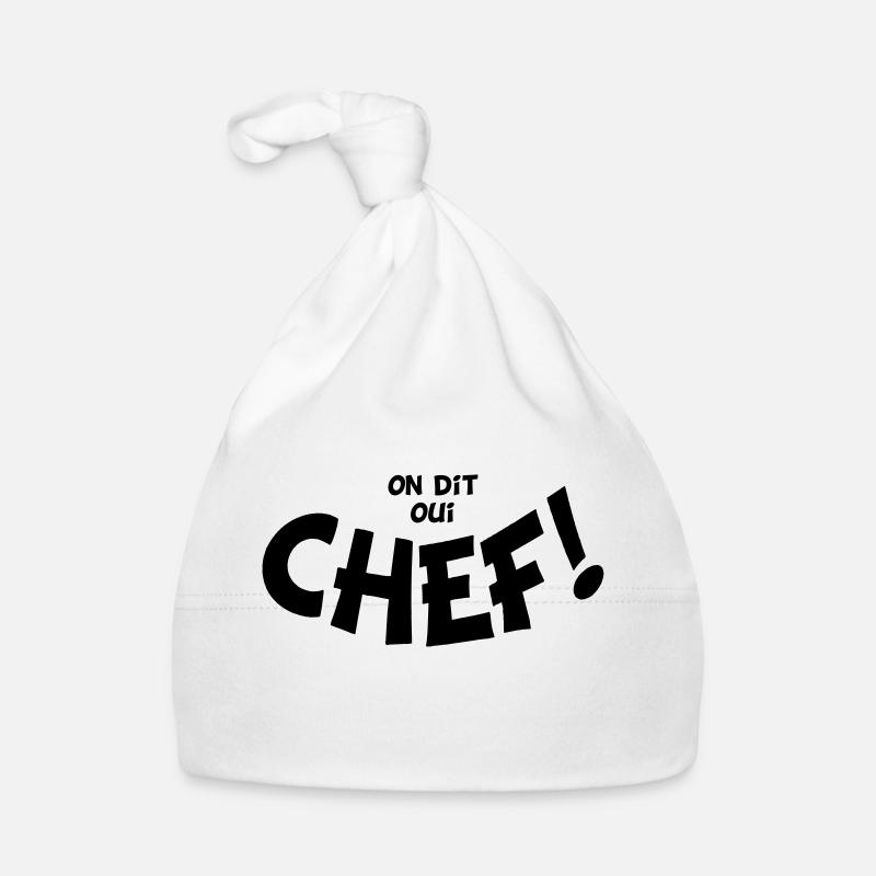 On dit oui chef mono - Bonnet bio Bébé - blanc