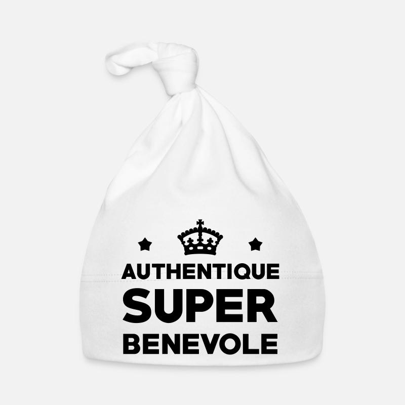 Bénévolat / Bénévole / Solidaire / Humanitaire - Bonnet bio Bébé - blanc