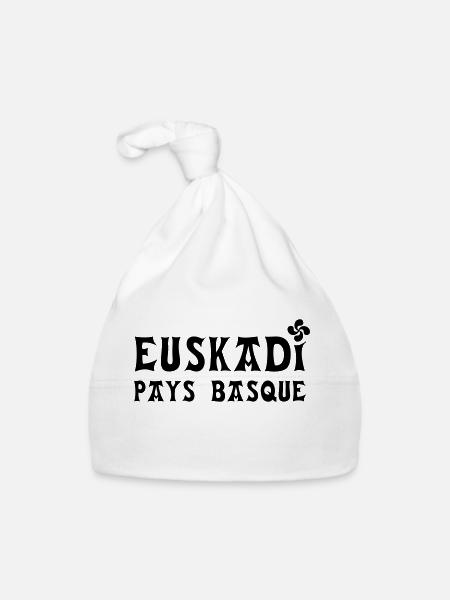 Pays Basque - Bonnet bio Bébé - blanc - Devant