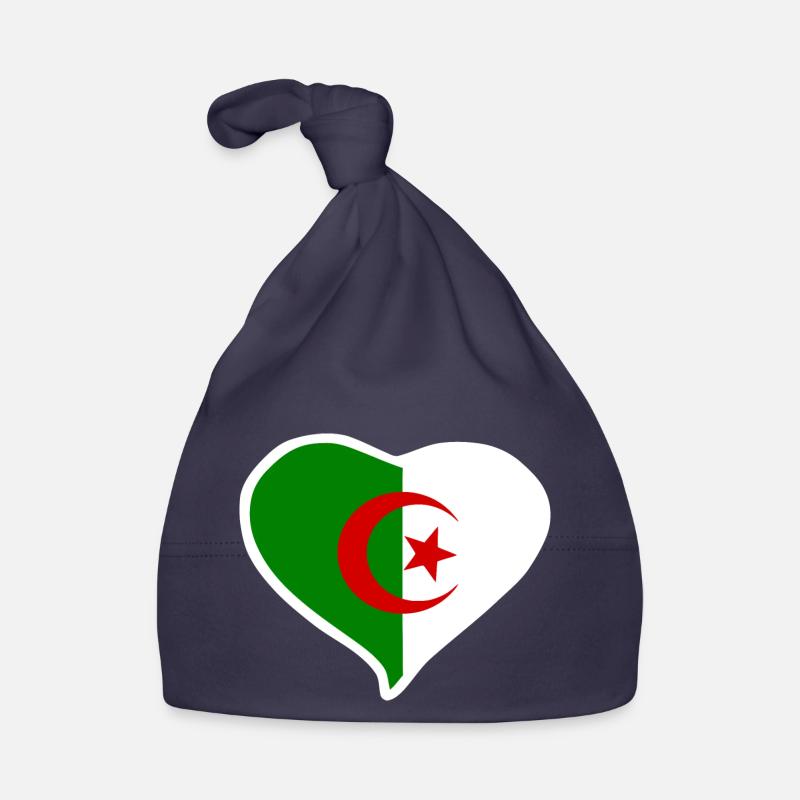 Drapeau coeur Algérie Bonnet bio Bébé