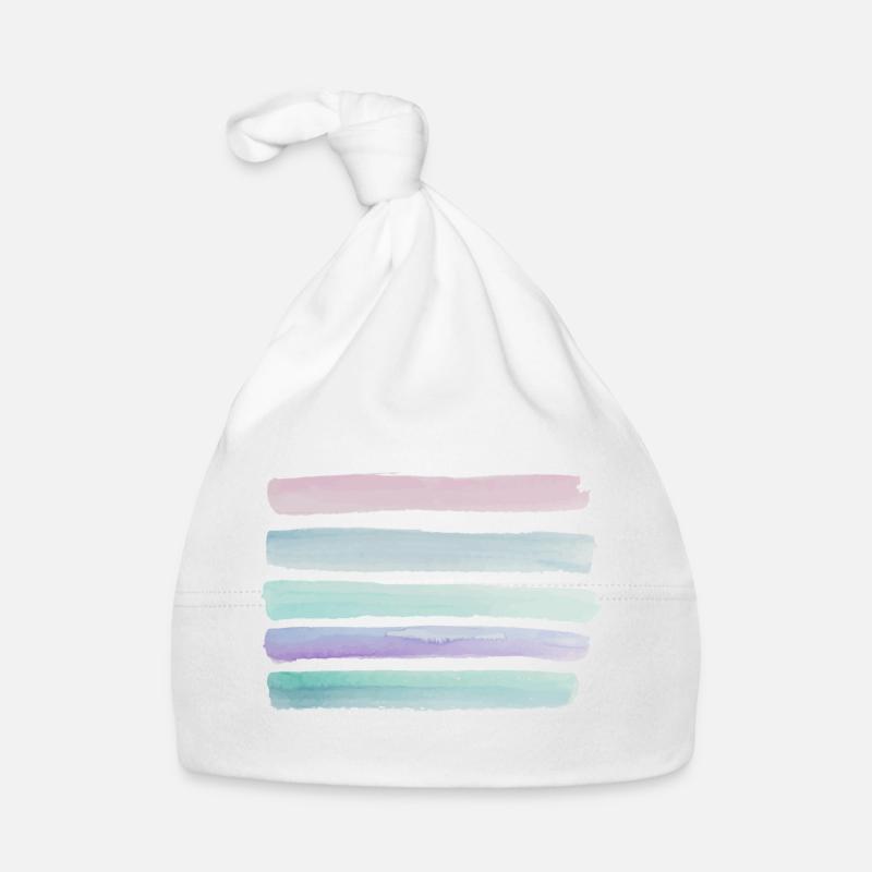 Aquarelle - Bonnet bio Bébé - blanc