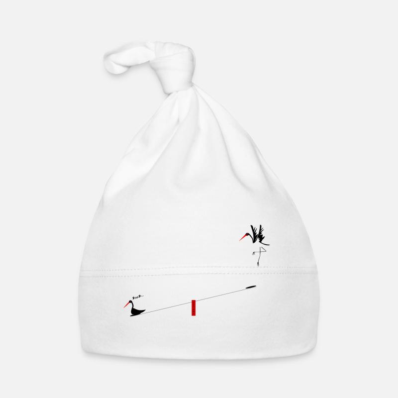 Black Storks Organic Baby Cap