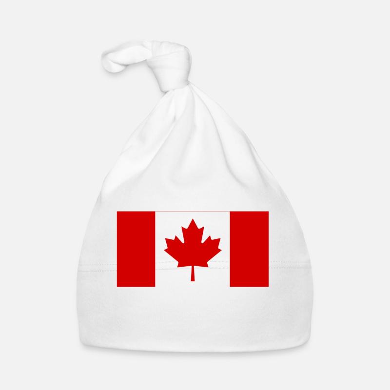 Drapeau Canada spécial Canadien - Bonnet bio Bébé - blanc