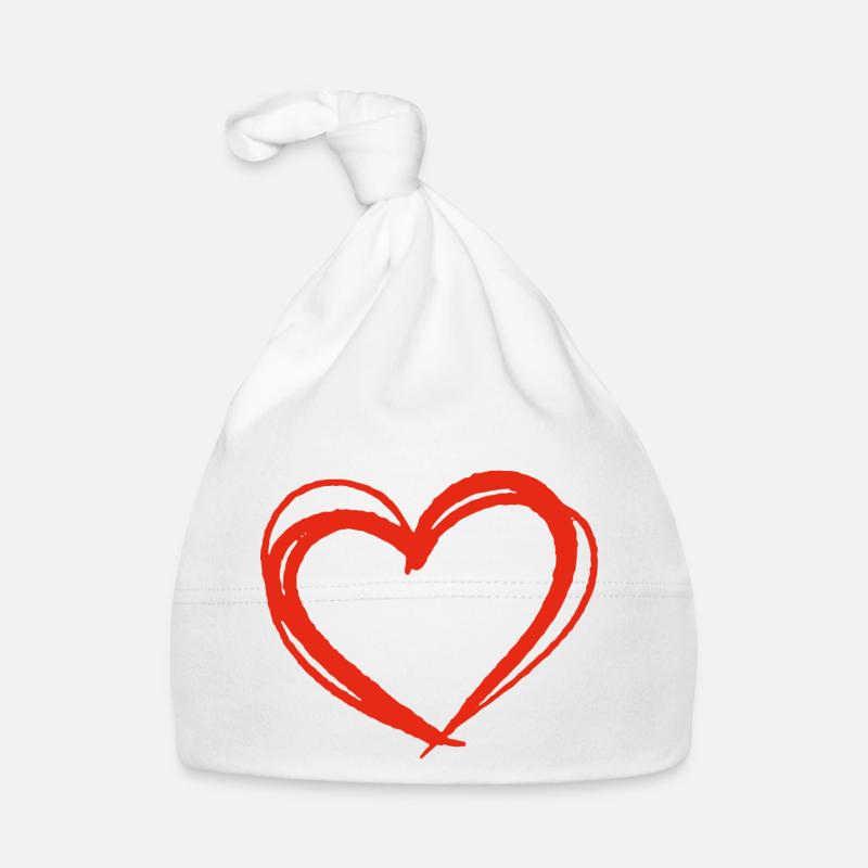 Rotes Herz Baby Bio-Mütze