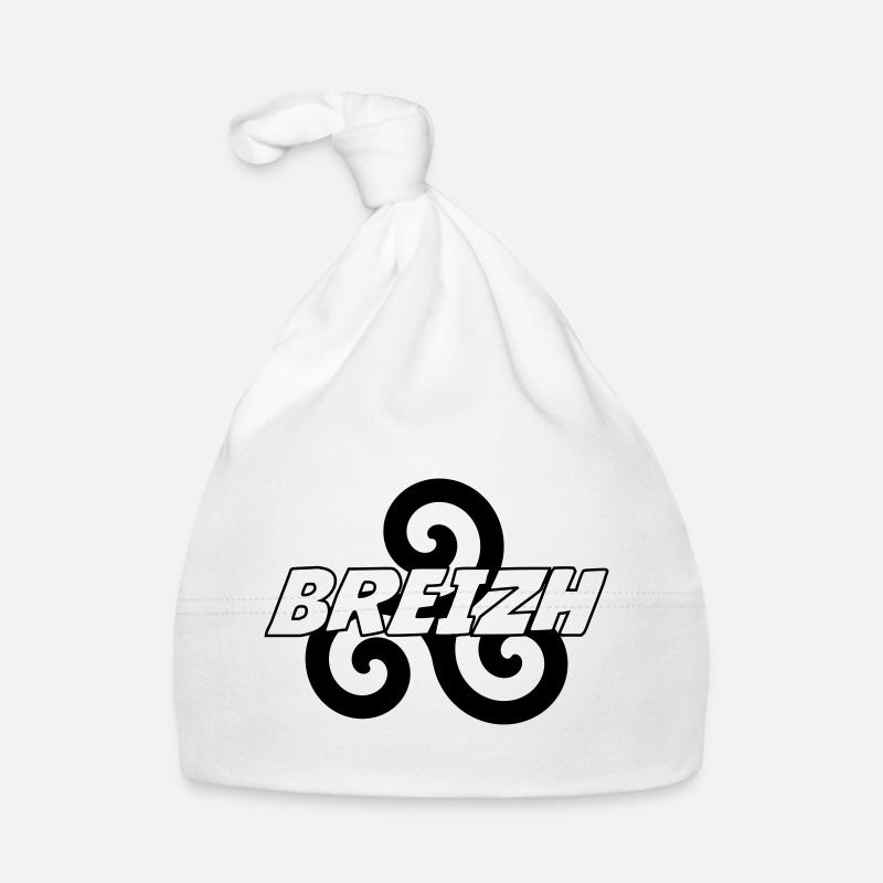 Breizh - Bretagne - BZH - Bonnet bio Bébé - blanc