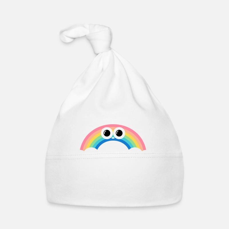 Arc en ciel, arc en ciel - Bonnet bio Bébé - blanc