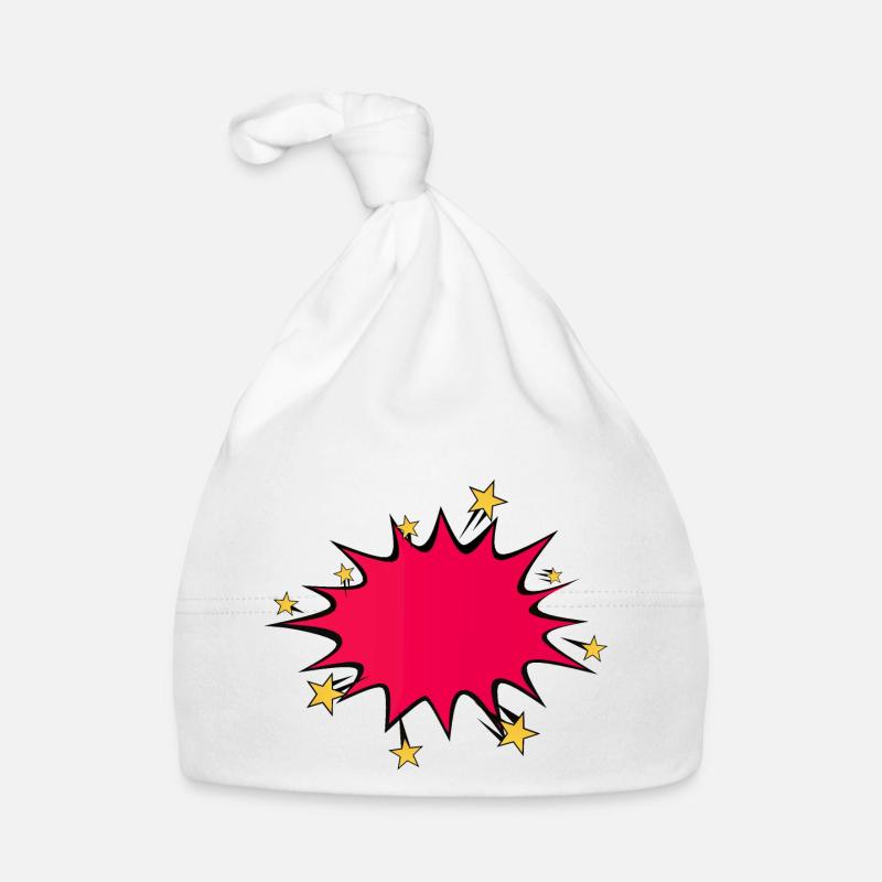 bulle explosion etoile eclate dessin - Bonnet bio Bébé - blanc