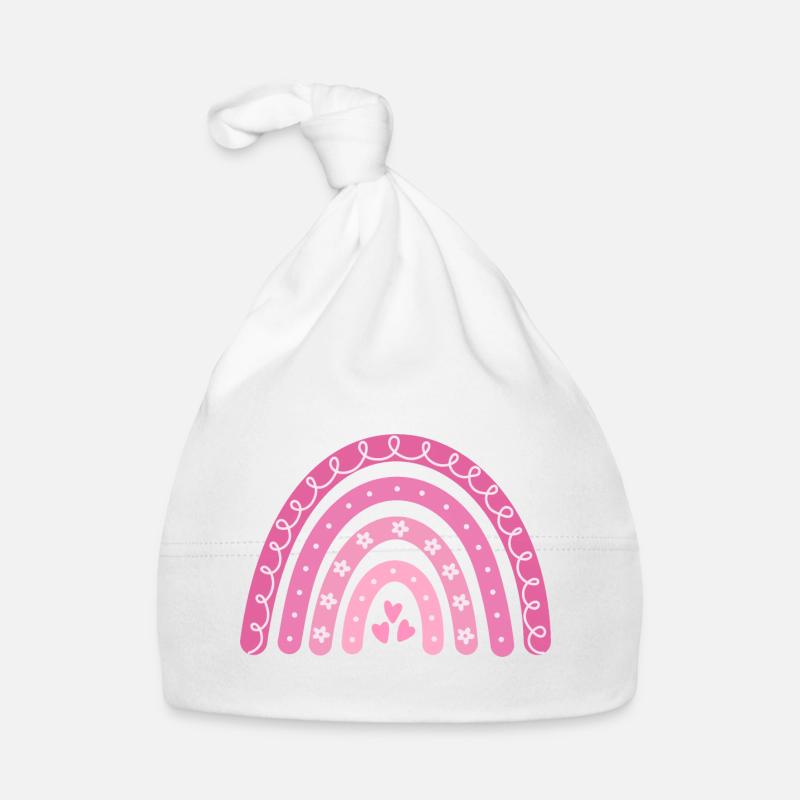Boho Regenbogen rosa Große Schwester Baby Bio-Mütze