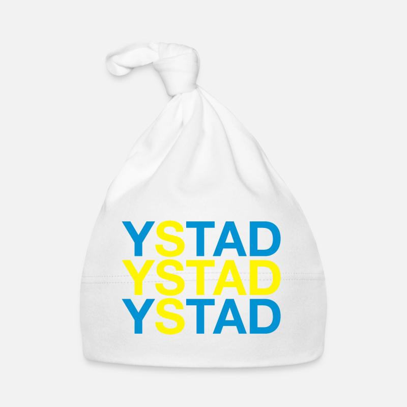 YSTAD - Suède - Drapeau suédois Bonnet bio Bébé