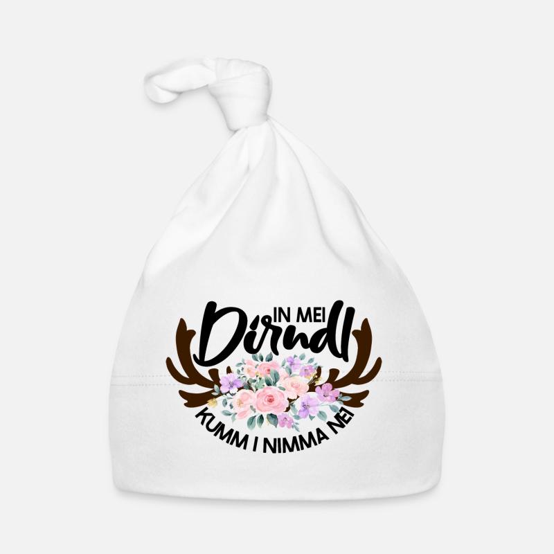 Blumenmuster mit Hirschgeweih Baby Bio-Mütze