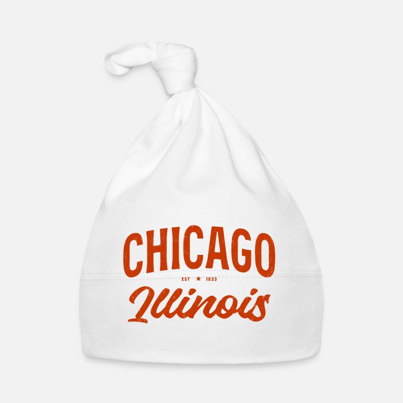 Chicago Illinois Vintage Script Organic Baby Cap