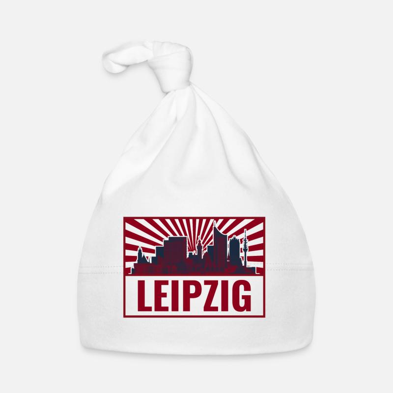 Leipzig Skyline Rétro Red Bonnet bio Bébé