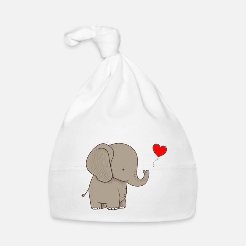 Elefant mit Herz Geschenk Baby Bio-Mütze