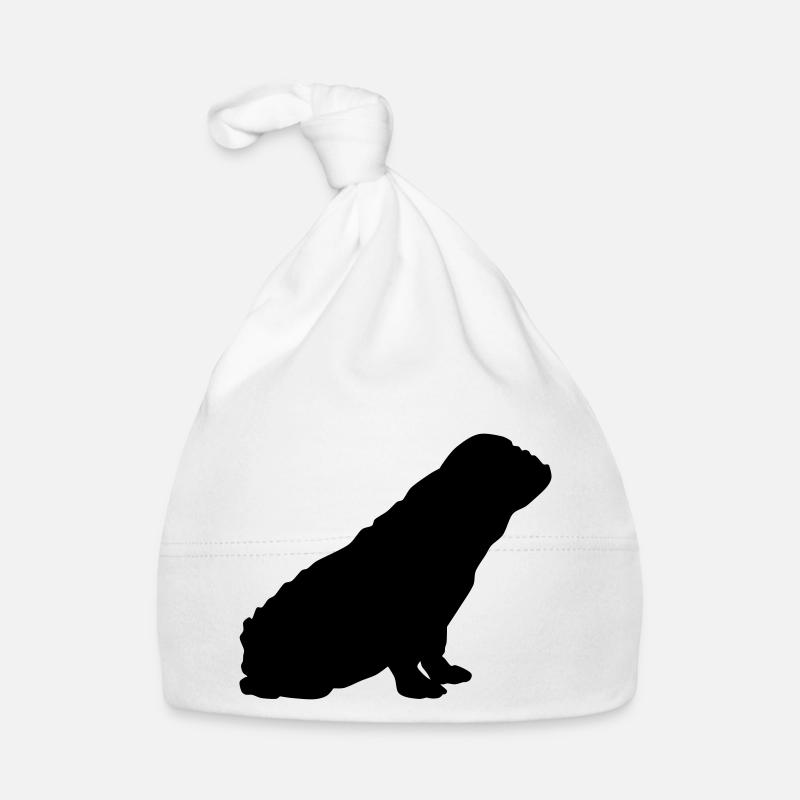Bouledogue français Silhouette 1 - Bonnet bio Bébé - blanc