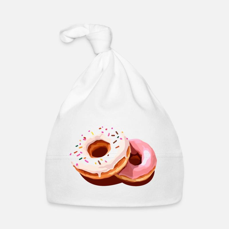 Bunter Donut-Print auf Freizeitkleidung Baby Bio-Mütze