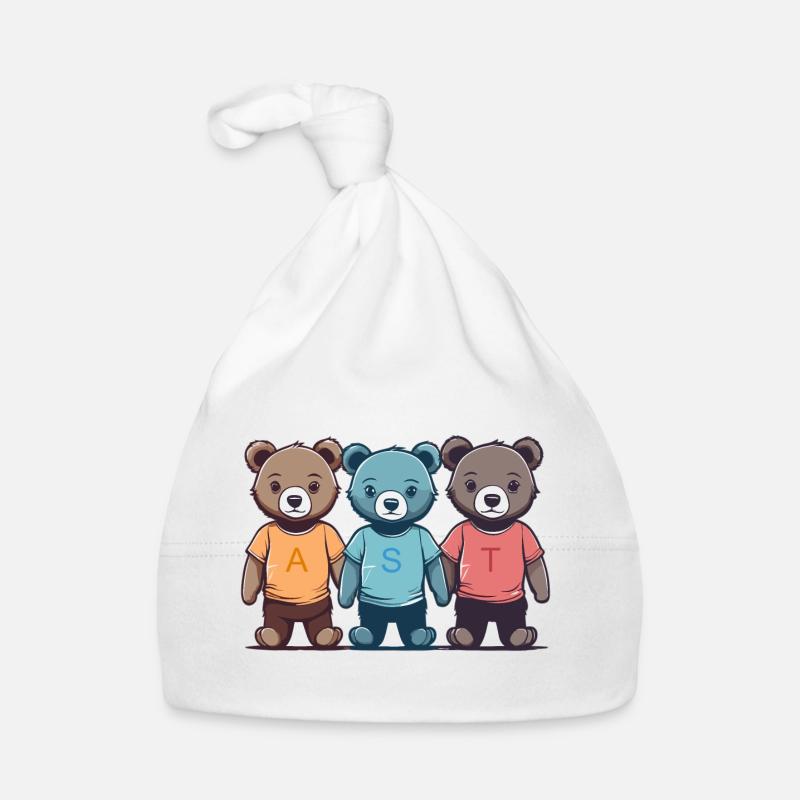 The Three Cuddly Teddies Organic Baby Cap